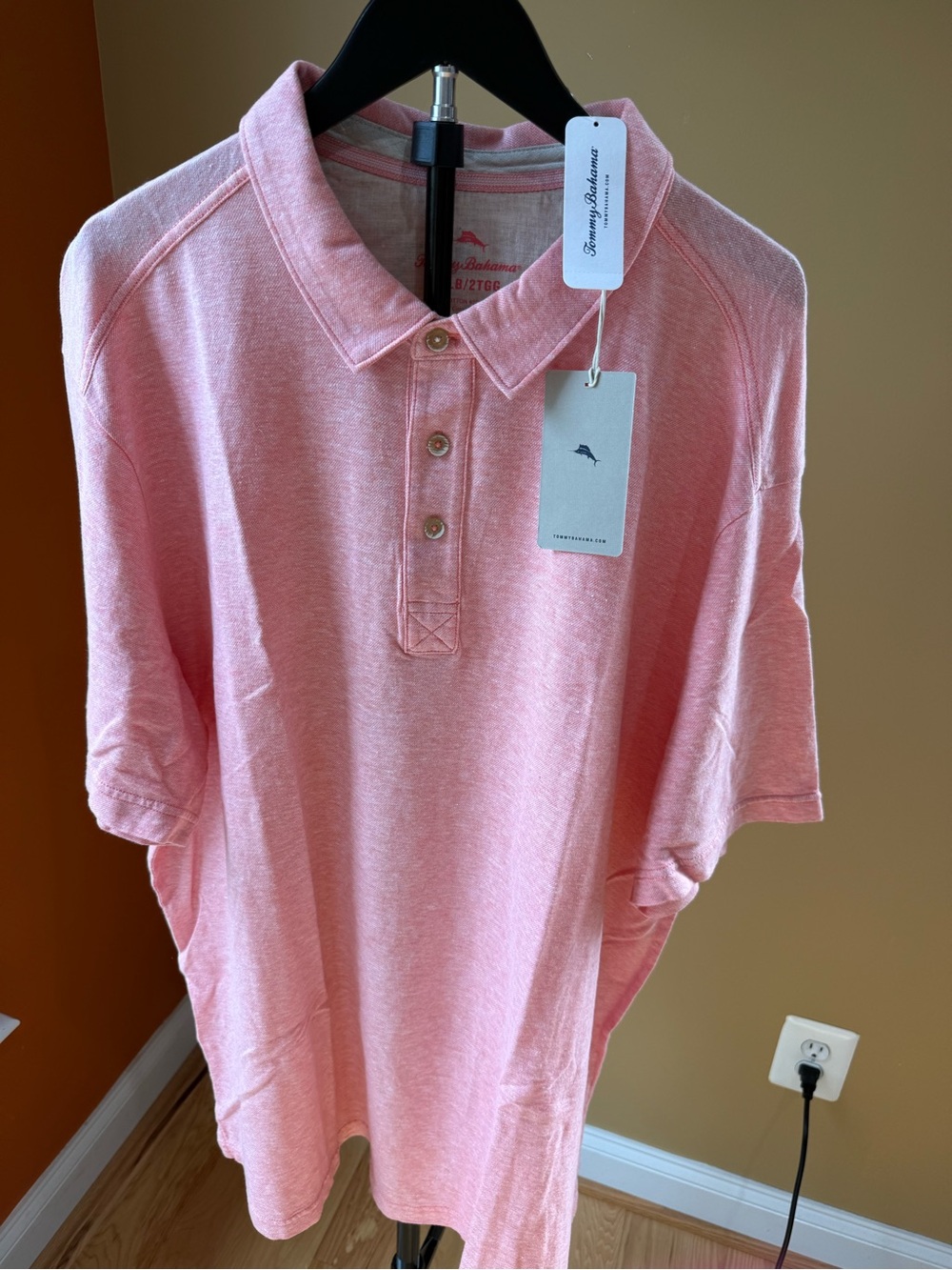 Tommy Bahama Men's Heathered Coral Polo